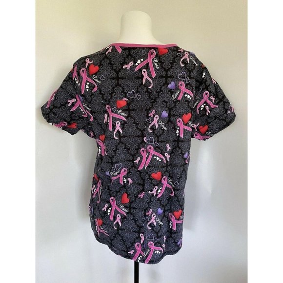 ScrubStar Pink Ribbon Scrub Top Women‎ Medium - Picture 9 of 10